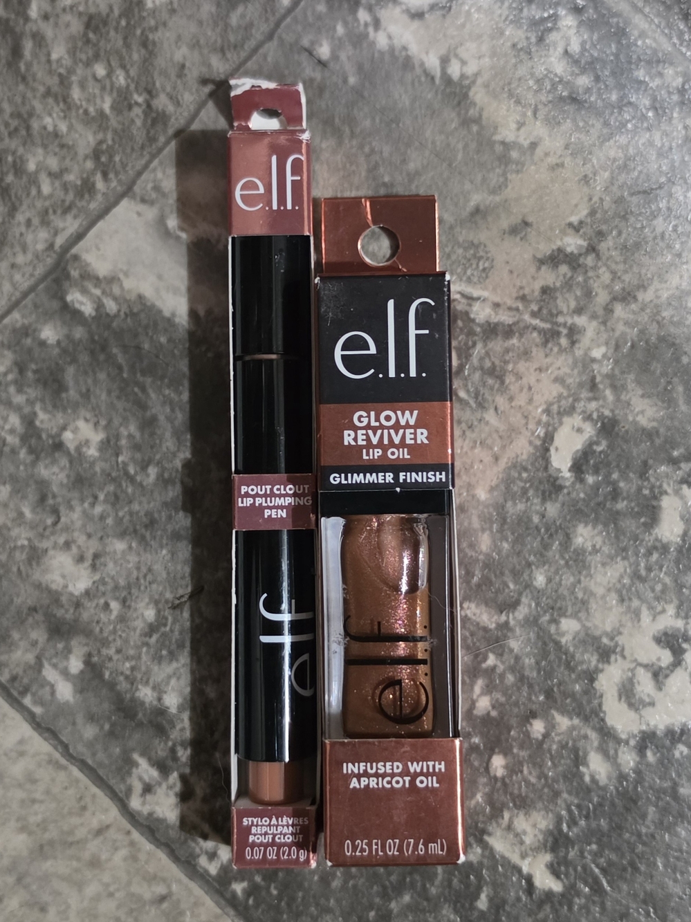 e.l.f. Glow Reviver Lip Oil & Pout Clout Pen — Toasted & Chocoluxe BNIB